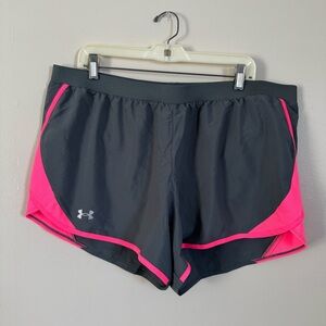 NWT Under Armour Gray and Pink Running Shorts - size XXL